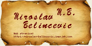 Miroslav Belinčević vizit kartica